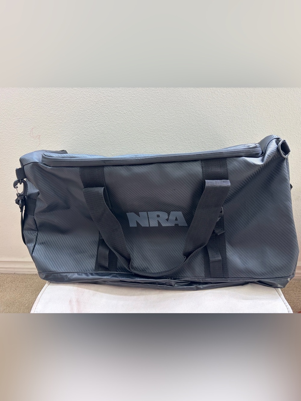 NRA Large Duffle Gym travel Bag, water resistant zipper closure 23”*10”*13”